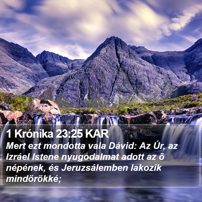 1 Krónika 23:25 KAR Bible Study