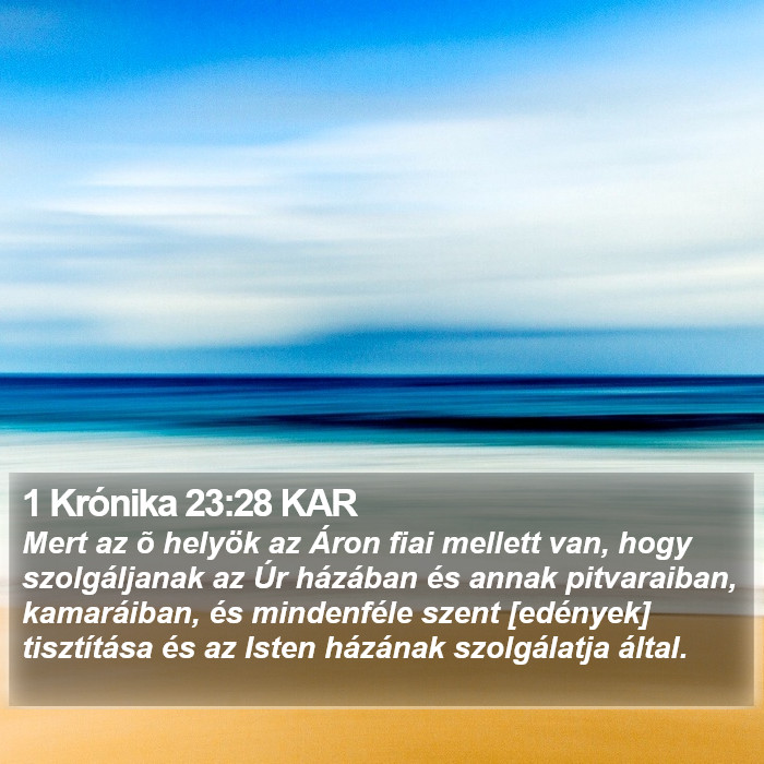 1 Krónika 23:28 KAR Bible Study