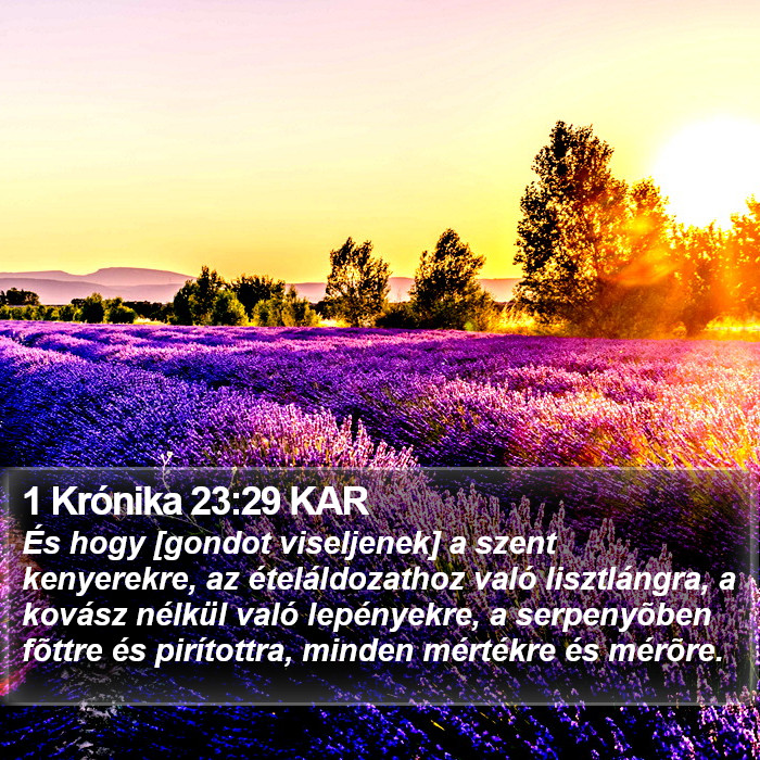 1 Krónika 23:29 KAR Bible Study