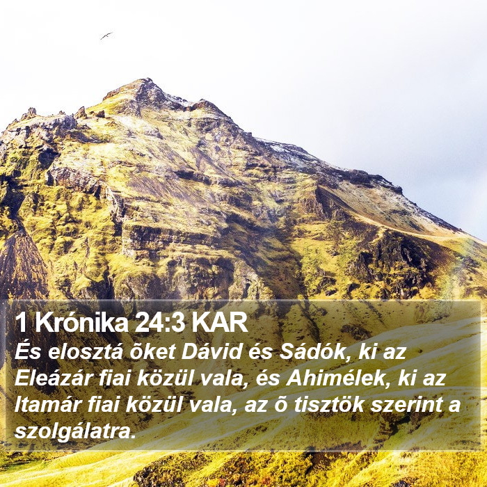 1 Krónika 24:3 KAR Bible Study