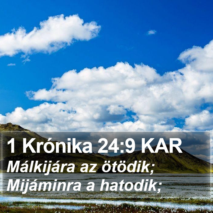 1 Krónika 24:9 KAR Bible Study