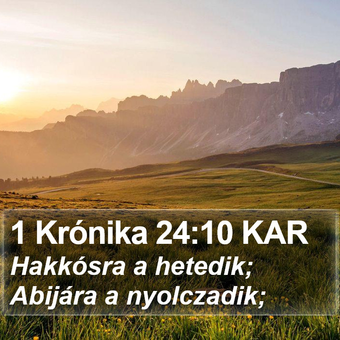 1 Krónika 24:10 KAR Bible Study