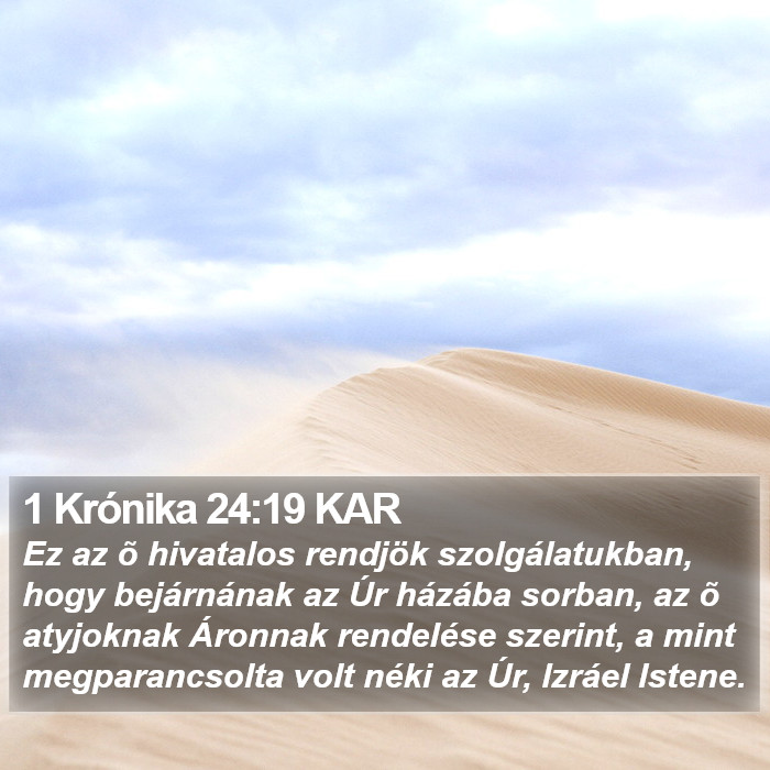 1 Krónika 24:19 KAR Bible Study