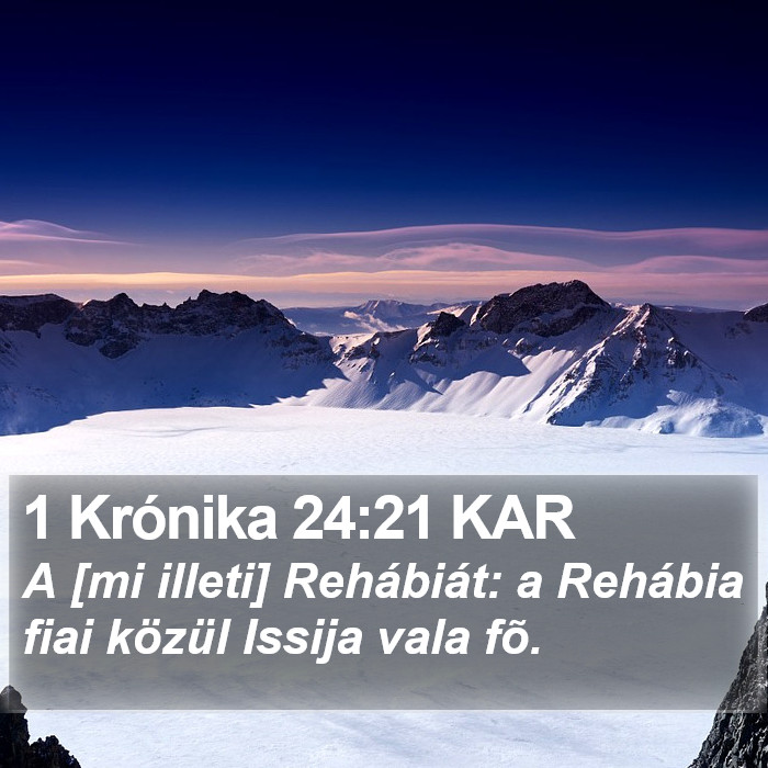 1 Krónika 24:21 KAR Bible Study