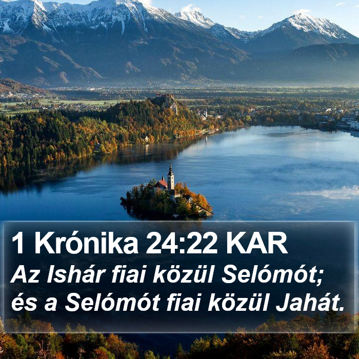 1 Krónika 24:22 KAR Bible Study