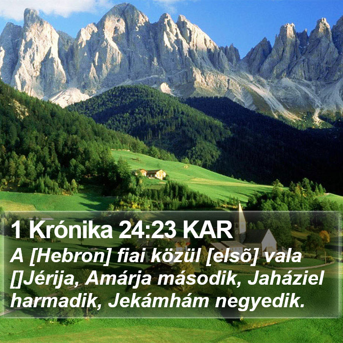 1 Krónika 24:23 KAR Bible Study