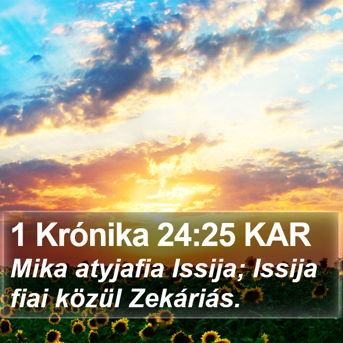 1 Krónika 24:25 KAR Bible Study