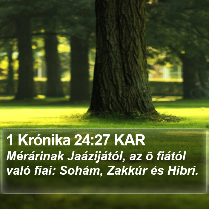 1 Krónika 24:27 KAR Bible Study