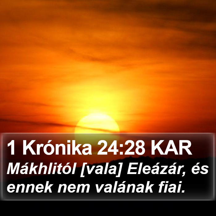 1 Krónika 24:28 KAR Bible Study