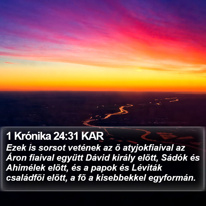 1 Krónika 24:31 KAR Bible Study