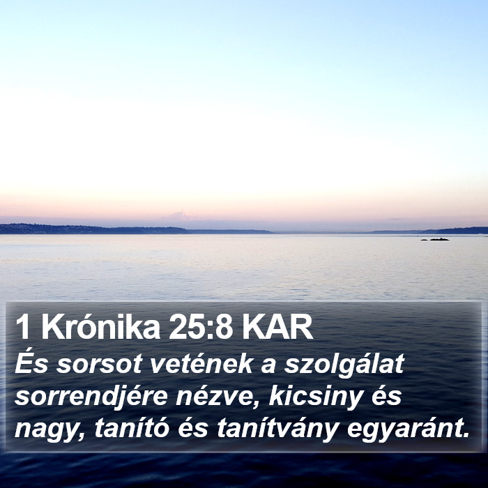 1 Krónika 25:8 KAR Bible Study