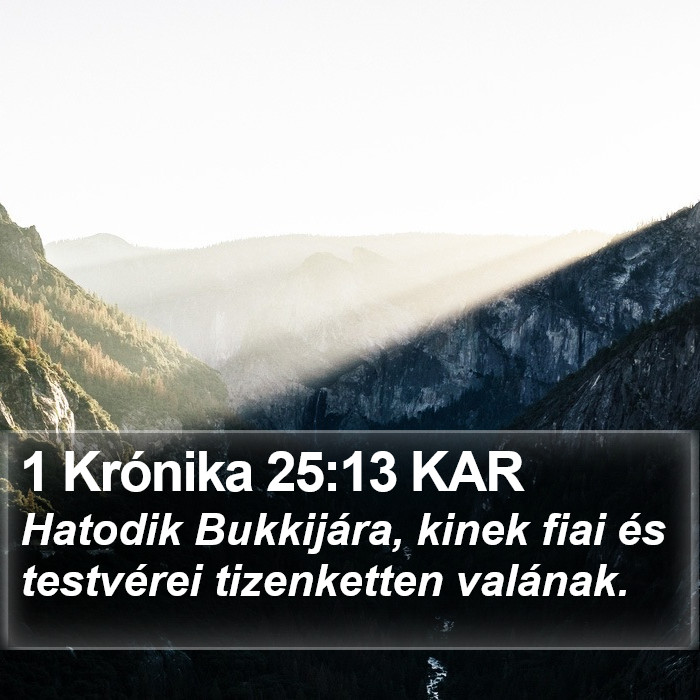 1 Krónika 25:13 KAR Bible Study