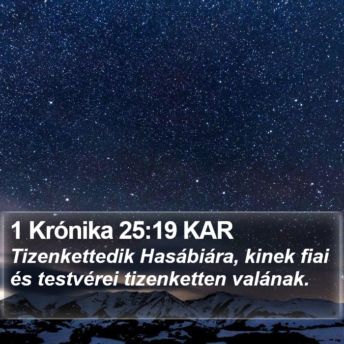 1 Krónika 25:19 KAR Bible Study