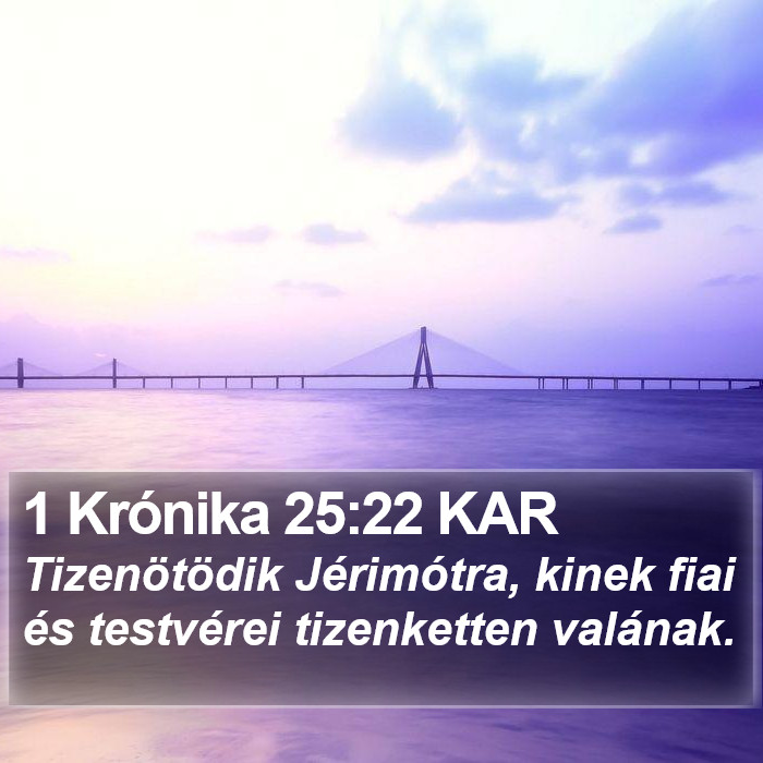 1 Krónika 25:22 KAR Bible Study