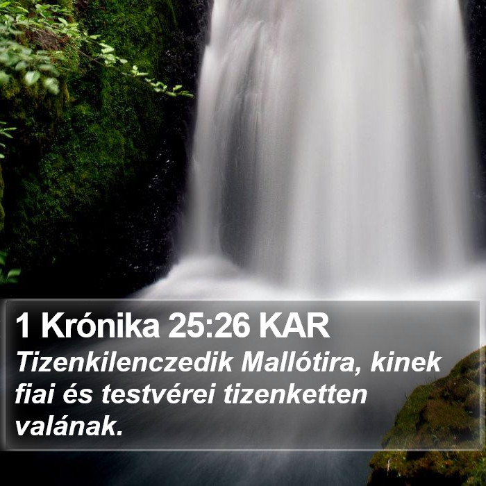 1 Krónika 25:26 KAR Bible Study