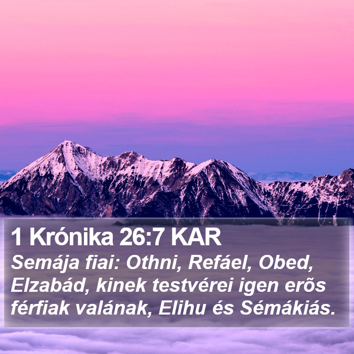 1 Krónika 26:7 KAR Bible Study