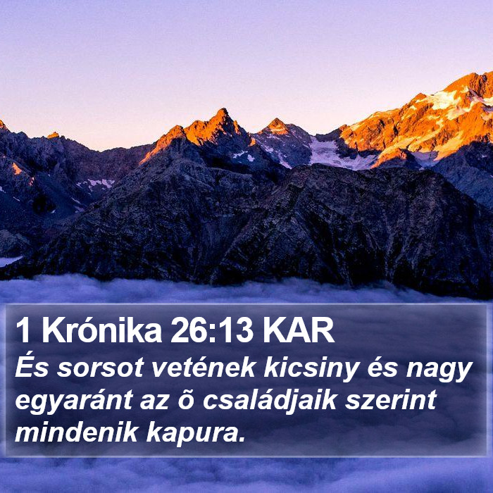 1 Krónika 26:13 KAR Bible Study