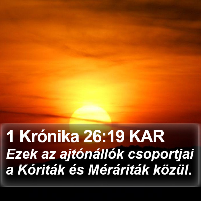 1 Krónika 26:19 KAR Bible Study