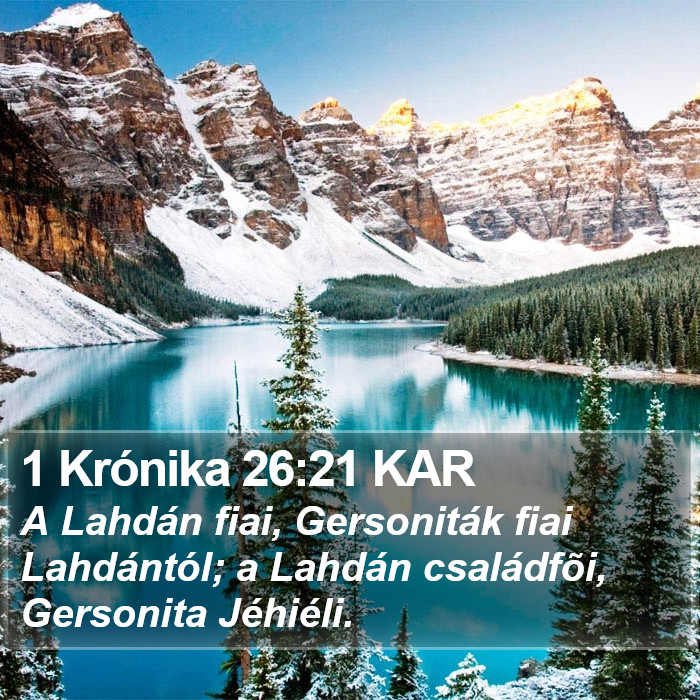 1 Krónika 26:21 KAR Bible Study