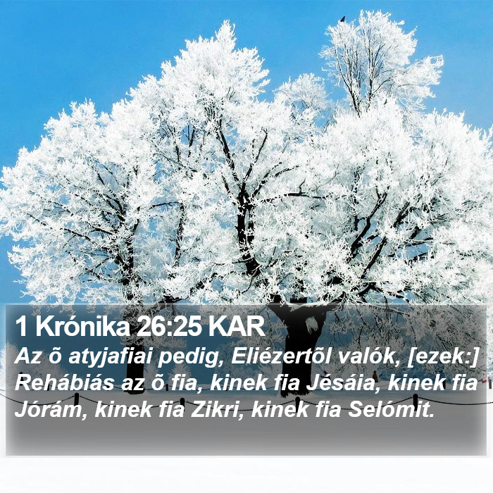 1 Krónika 26:25 KAR Bible Study