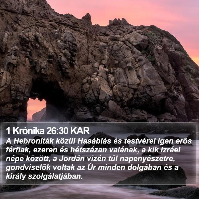 1 Krónika 26:30 KAR Bible Study