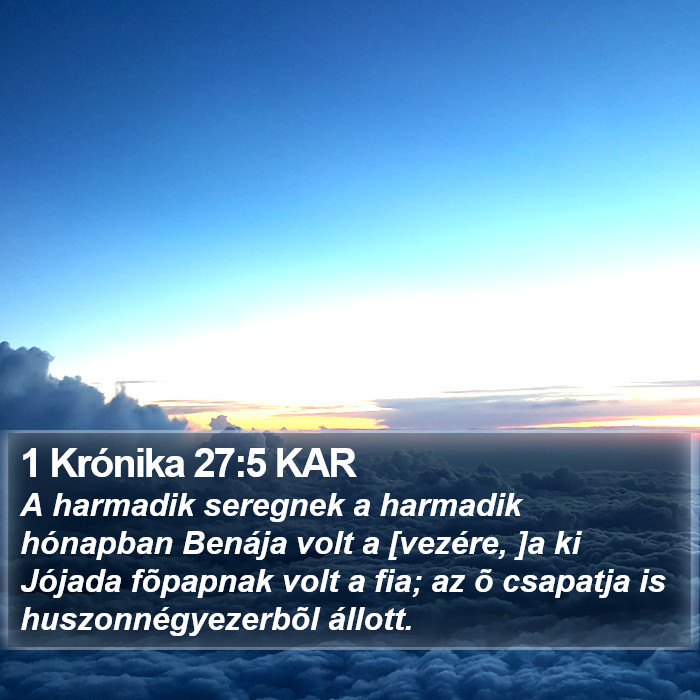 1 Krónika 27:5 KAR Bible Study