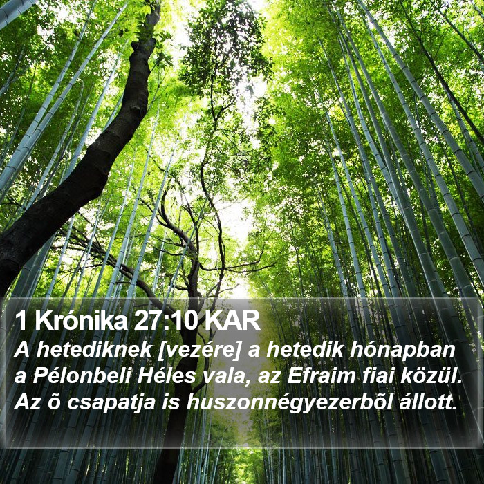 1 Krónika 27:10 KAR Bible Study