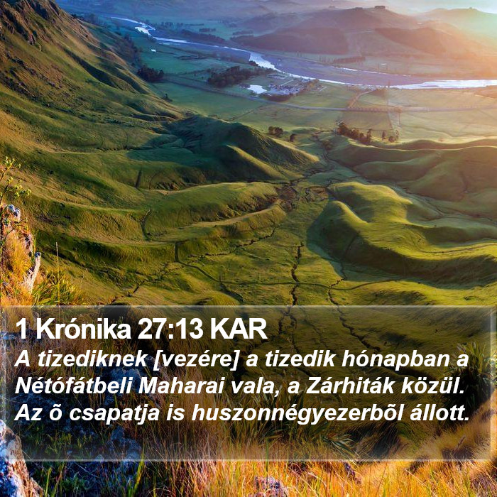 1 Krónika 27:13 KAR Bible Study