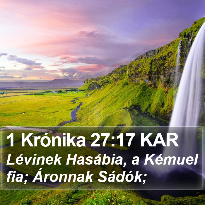 1 Krónika 27:17 KAR Bible Study