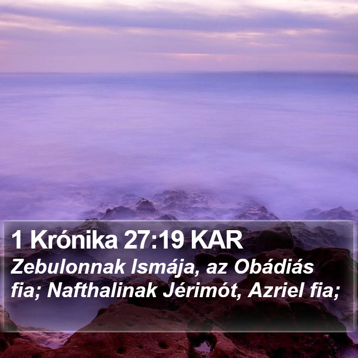 1 Krónika 27:19 KAR Bible Study