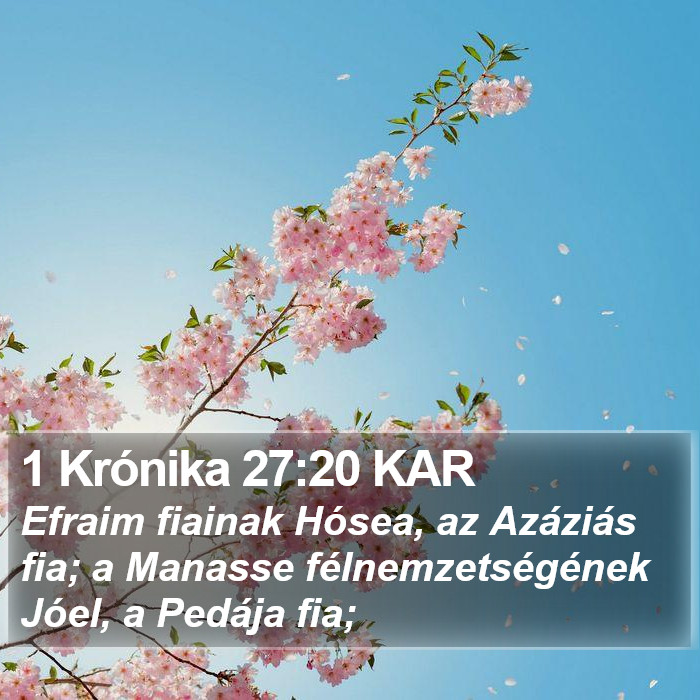 1 Krónika 27:20 KAR Bible Study