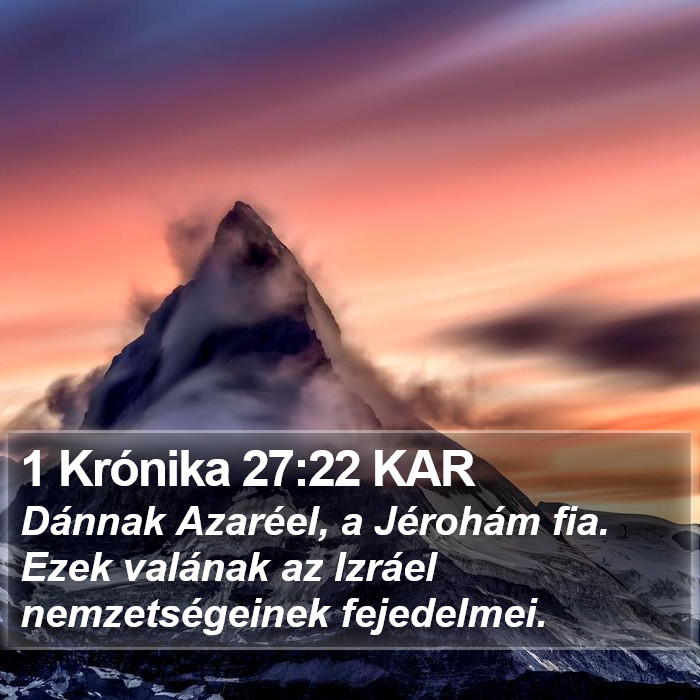 1 Krónika 27:22 KAR Bible Study