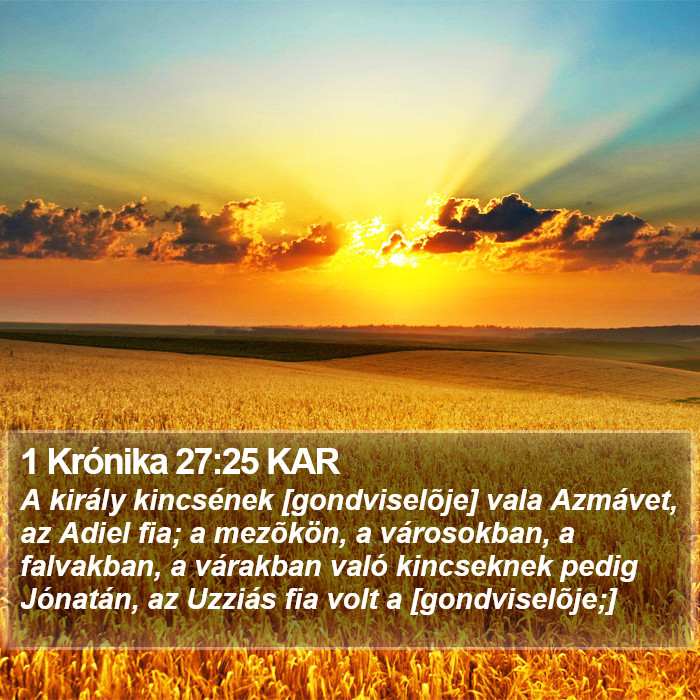 1 Krónika 27:25 KAR Bible Study