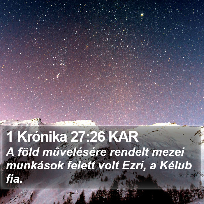 1 Krónika 27:26 KAR Bible Study