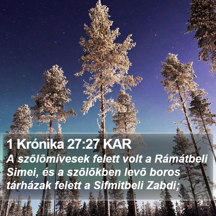 1 Krónika 27:27 KAR Bible Study