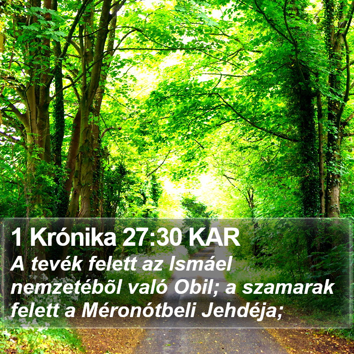 1 Krónika 27:30 KAR Bible Study