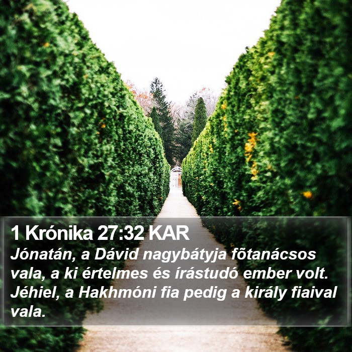 1 Krónika 27:32 KAR Bible Study