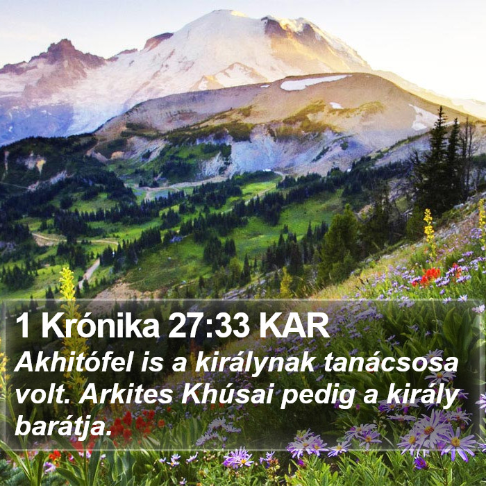 1 Krónika 27:33 KAR Bible Study