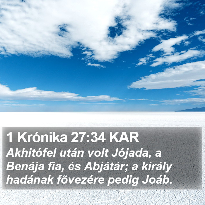 1 Krónika 27:34 KAR Bible Study