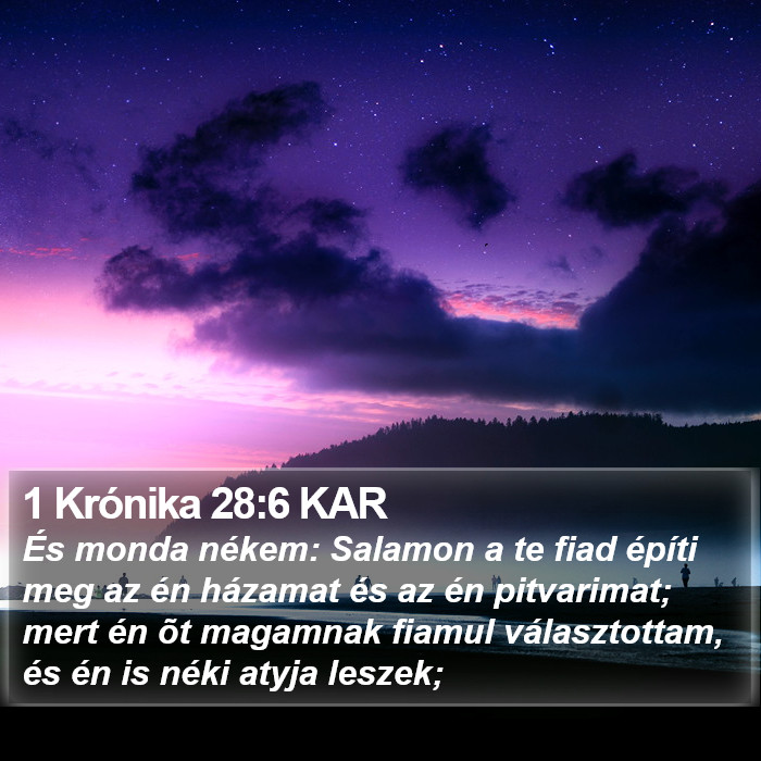 1 Krónika 28:6 KAR Bible Study