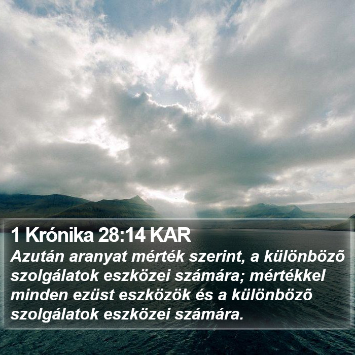 1 Krónika 28:14 KAR Bible Study