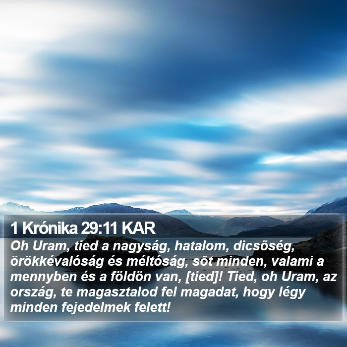 1 Krónika 29:11 KAR Bible Study