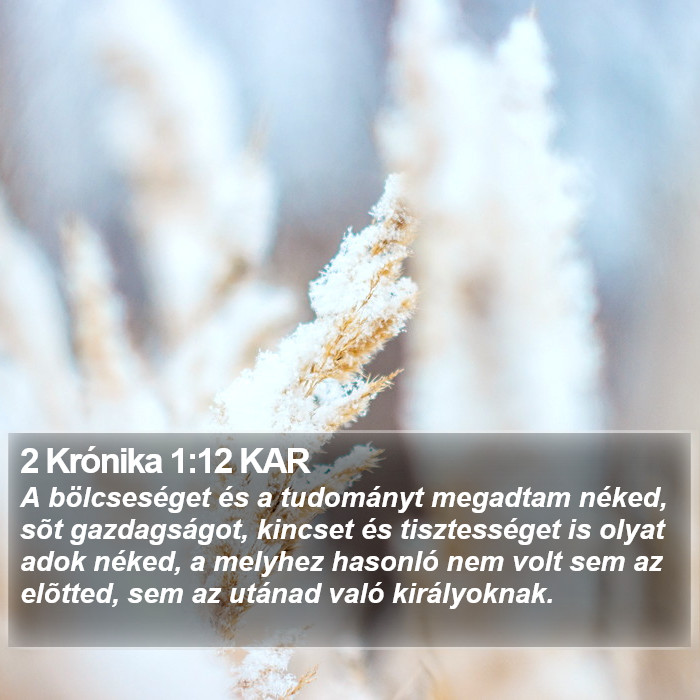 2 Krónika 1:12 KAR Bible Study