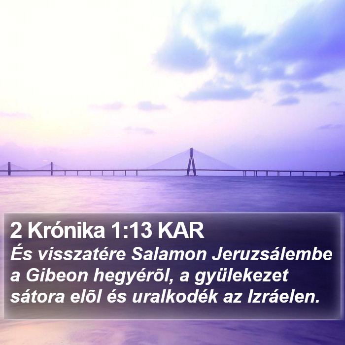 2 Krónika 1:13 KAR Bible Study