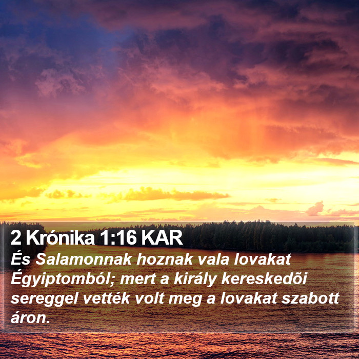 2 Krónika 1:16 KAR Bible Study