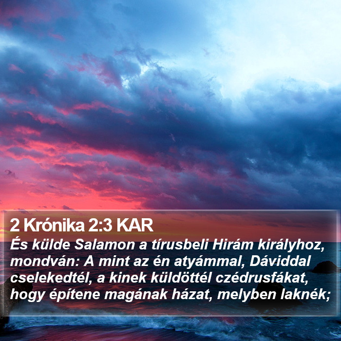 2 Krónika 2:3 KAR Bible Study