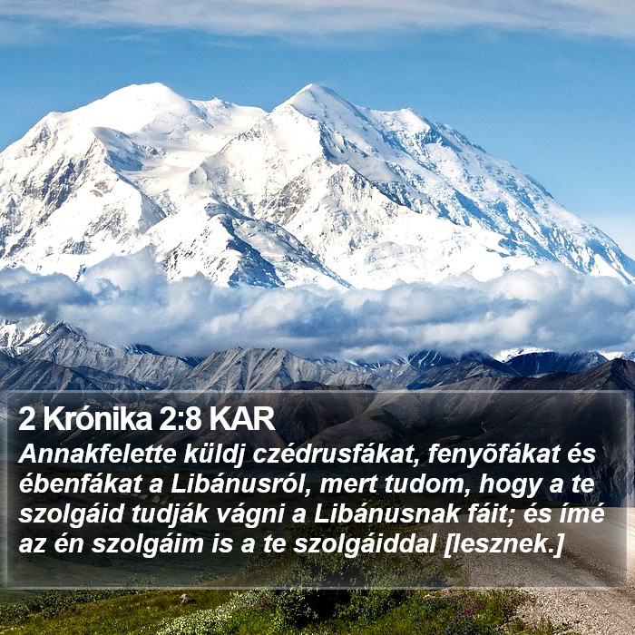 2 Krónika 2:8 KAR Bible Study