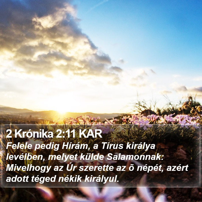 2 Krónika 2:11 KAR Bible Study