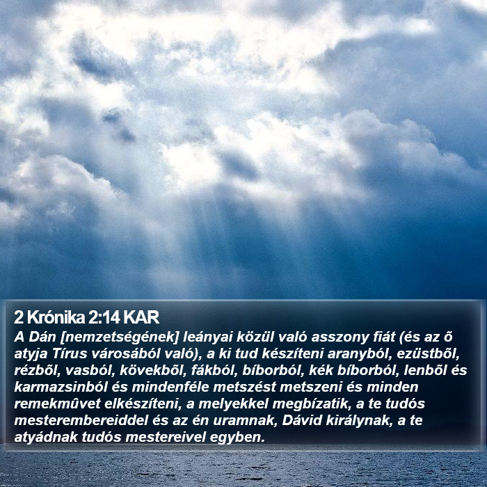 2 Krónika 2:14 KAR Bible Study