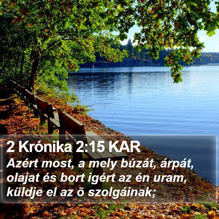 2 Krónika 2:15 KAR Bible Study